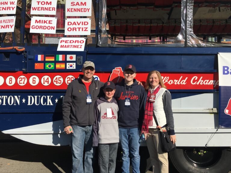 daddy, keegan, peyton and momma before red sox parade (1)
